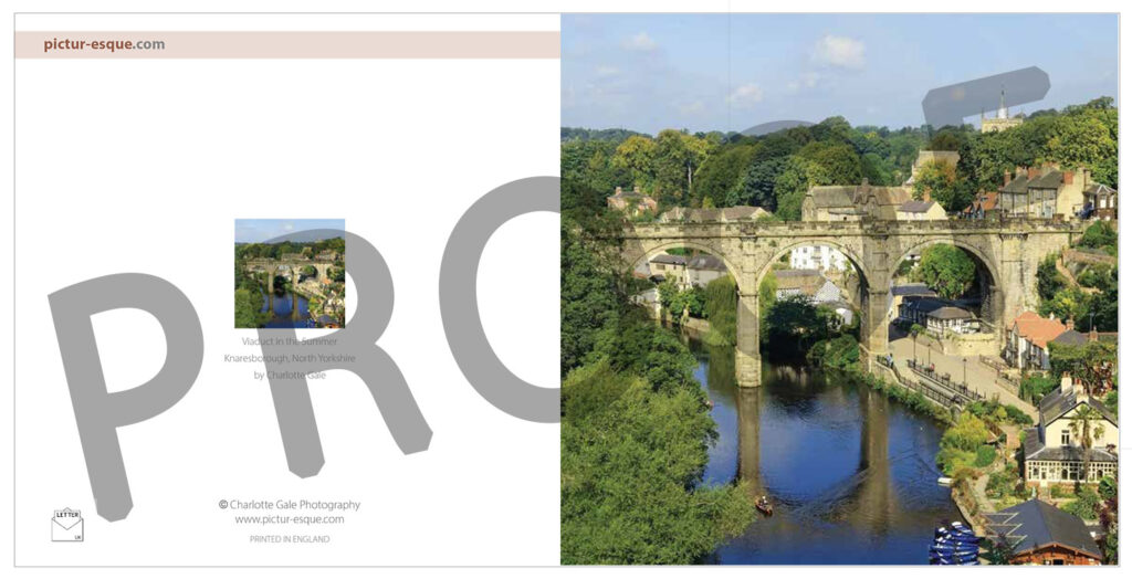 Example Yorkshire corporate birthday card featuring a photo of Knaresborough Viaduct by Charlotte Gale